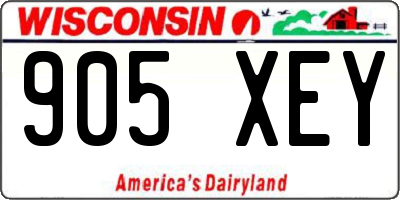 WI license plate 905XEY
