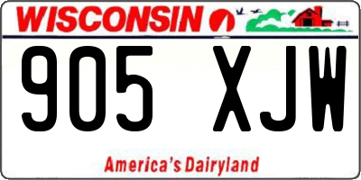WI license plate 905XJW