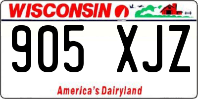 WI license plate 905XJZ