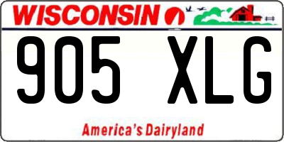 WI license plate 905XLG