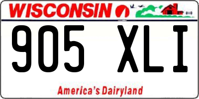 WI license plate 905XLI