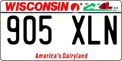 WI license plate 905XLN