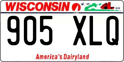 WI license plate 905XLQ