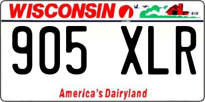 WI license plate 905XLR