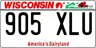 WI license plate 905XLU