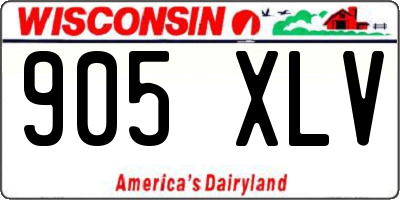 WI license plate 905XLV