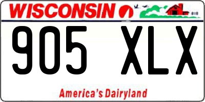 WI license plate 905XLX