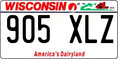 WI license plate 905XLZ