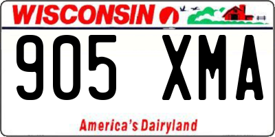 WI license plate 905XMA