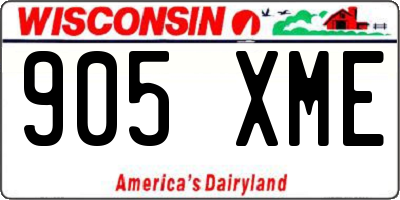 WI license plate 905XME