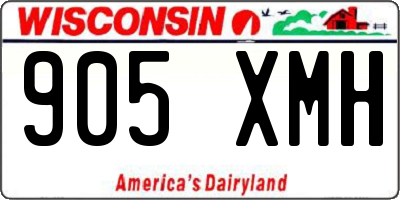 WI license plate 905XMH