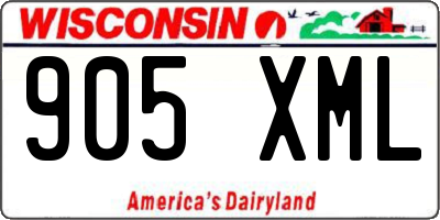 WI license plate 905XML