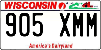 WI license plate 905XMM