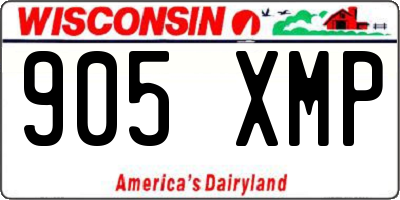 WI license plate 905XMP