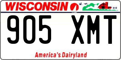 WI license plate 905XMT