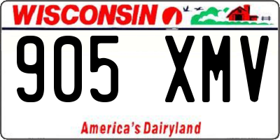 WI license plate 905XMV
