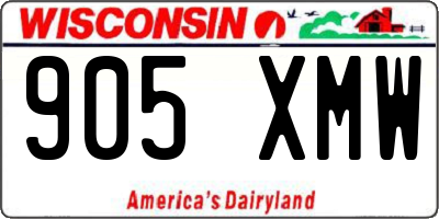 WI license plate 905XMW