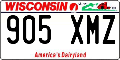 WI license plate 905XMZ
