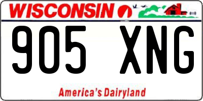 WI license plate 905XNG