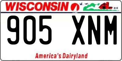 WI license plate 905XNM