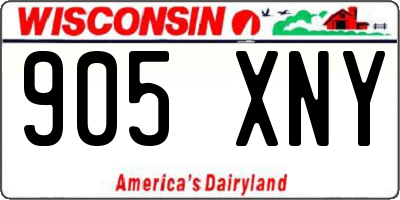 WI license plate 905XNY