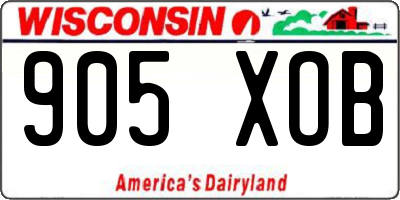 WI license plate 905XOB