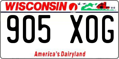 WI license plate 905XOG