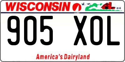 WI license plate 905XOL