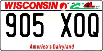 WI license plate 905XOQ
