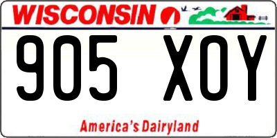 WI license plate 905XOY