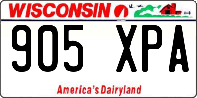 WI license plate 905XPA