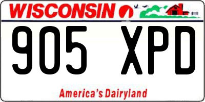 WI license plate 905XPD