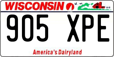 WI license plate 905XPE