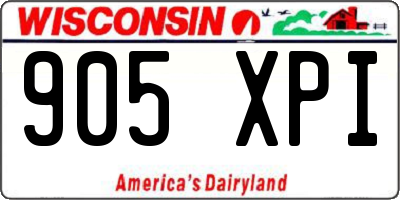 WI license plate 905XPI