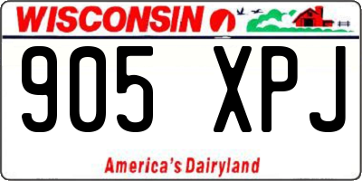 WI license plate 905XPJ