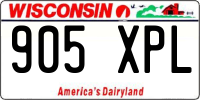 WI license plate 905XPL