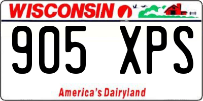 WI license plate 905XPS
