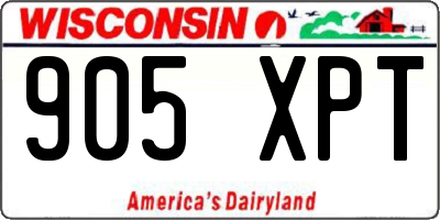 WI license plate 905XPT