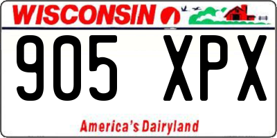 WI license plate 905XPX