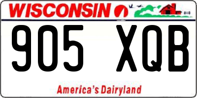 WI license plate 905XQB