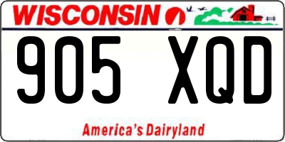 WI license plate 905XQD