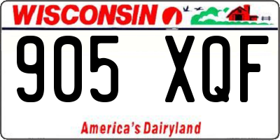WI license plate 905XQF