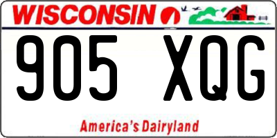 WI license plate 905XQG