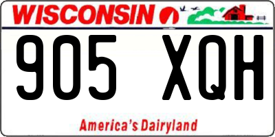 WI license plate 905XQH
