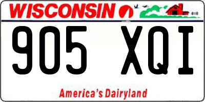 WI license plate 905XQI