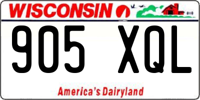 WI license plate 905XQL