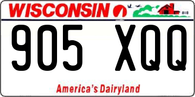 WI license plate 905XQQ