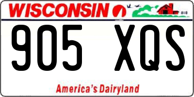 WI license plate 905XQS