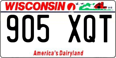 WI license plate 905XQT