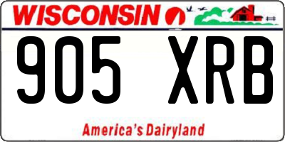 WI license plate 905XRB